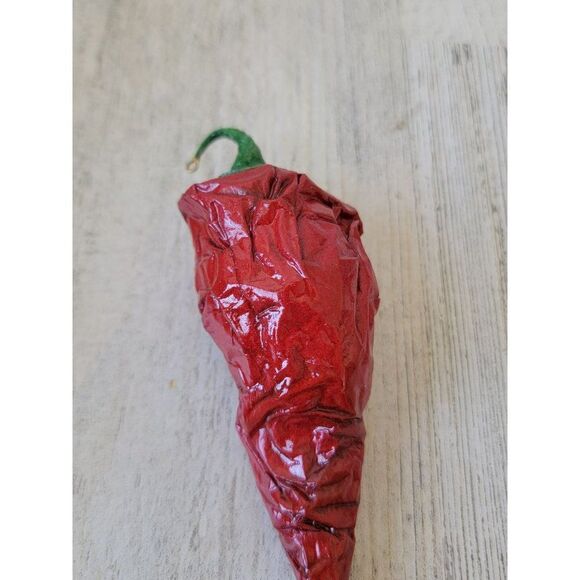 Paper mache Chili Pepper vintage ornament Xmas decor - Picture 3 of 7